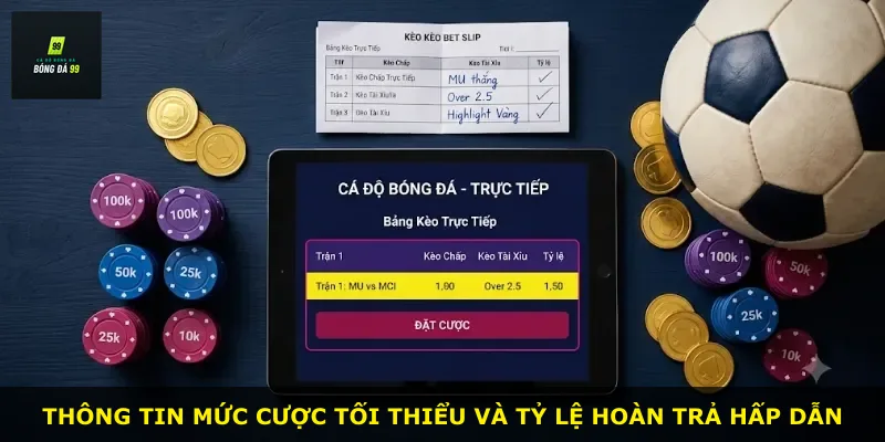 Thông tin mức cược tối thiểu và tỷ lệ hoàn trả hấp dẫn